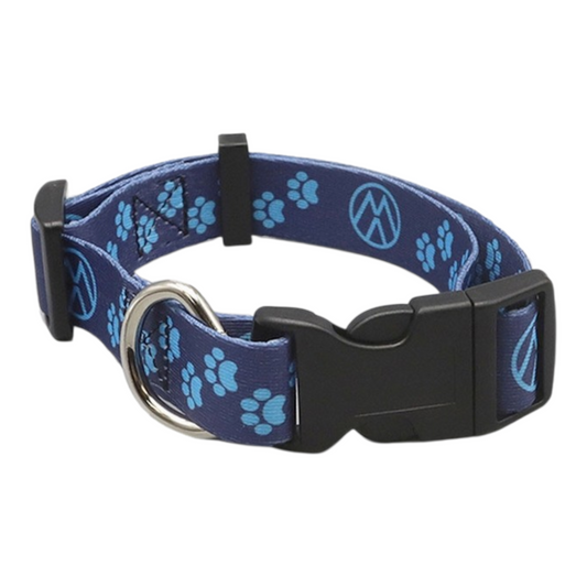 Blue logo dog collar